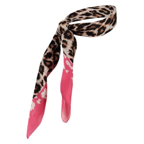 Sarlini bandana met panterprint roze afbeelding