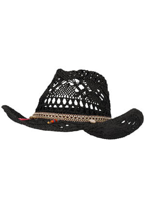 raffia cowboyhoed zwart