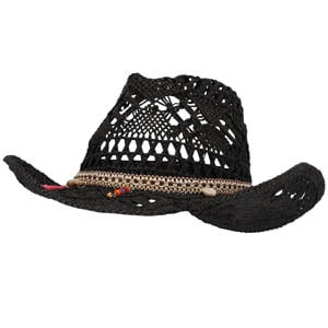 raffia cowboyhoed zwart