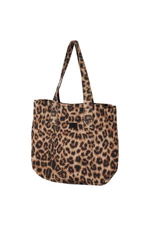 shopper met panterprint bruin