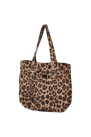 shopper met panterprint bruin