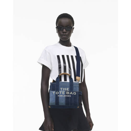 Marc Jacobs denim handtas The Small Tote blauw afbeelding