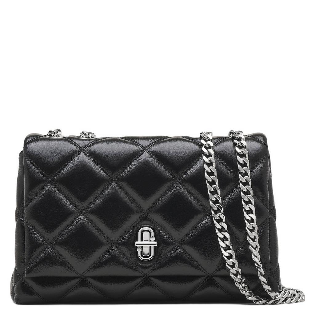 Marc Jacobs leren schoudertas The Slim Dual Chain zwart