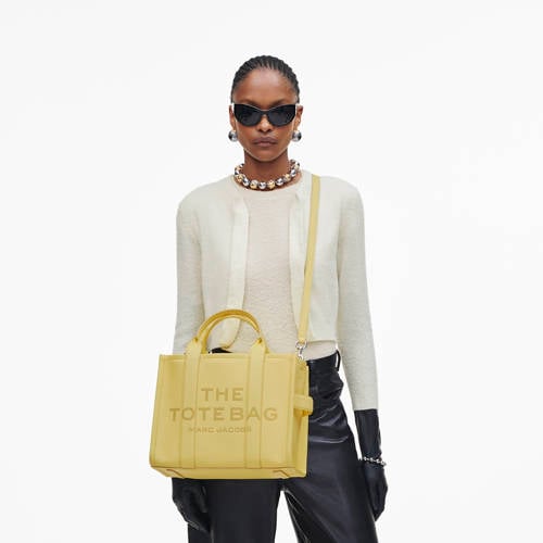 Marc Jacobs leren handtas The Medium Tote geel afbeelding