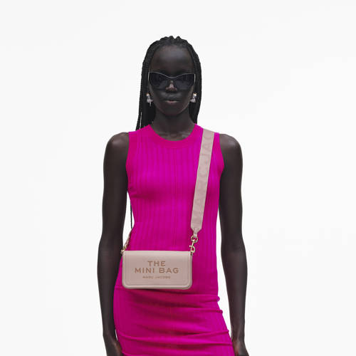 Marc Jacobs leren crossbody tas The Mini Bag lichtroze afbeelding
