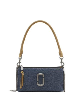 denim schoudertas The Pochette blauw