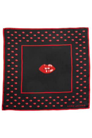 sjaal Blurred Lips zwart