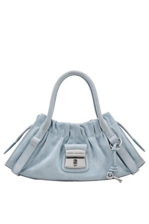 leren crossbody tas The Small Satchel blauw