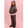 Alix Mini wide leg sweatpants met panterprint bruin