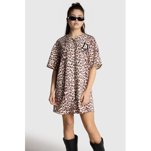 Alix Mini mini jurk met panterprint bruin afbeelding