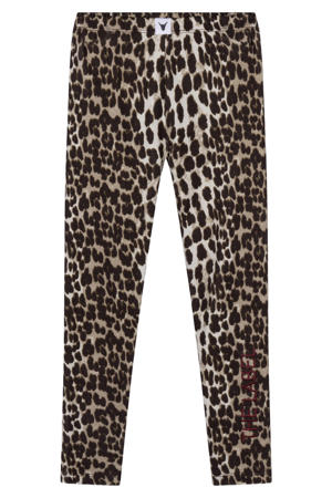 legging met panterprint bruin