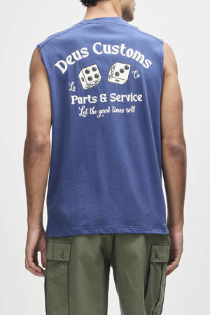 tanktop met backprint blauw