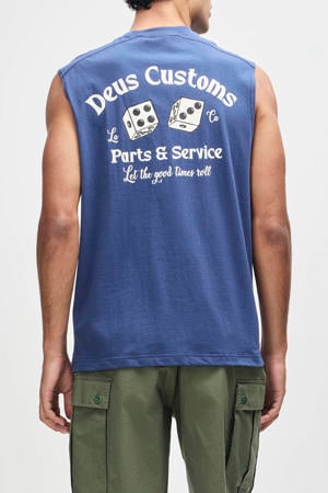 tanktop met backprint blauw