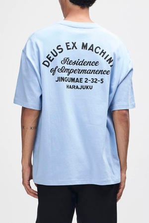 regular T-shirt met backprint lichtblauw