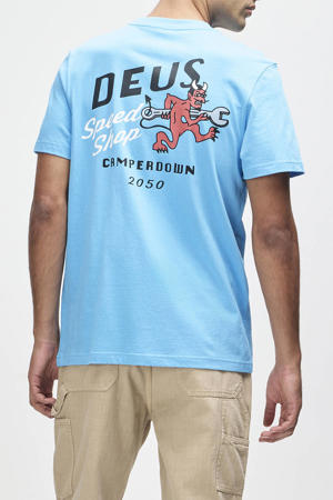 regular T-shirt met backprint blauw