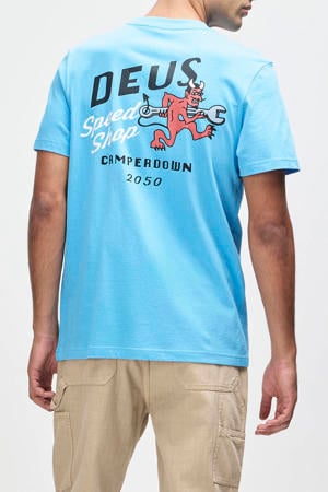 regular T-shirt met backprint blauw
