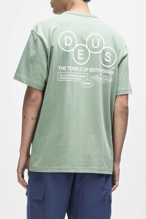 regular T-shirt met backprint groen