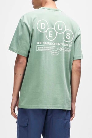regular T-shirt met backprint groen