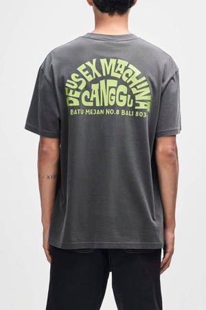 oversized T-shirt met backprint grijs