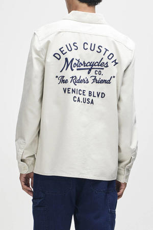 relaxed casual overhemd met backprint wit