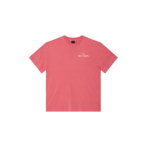 Deus Ex Machina regular T-shirt met backprint koraalrood afbeelding