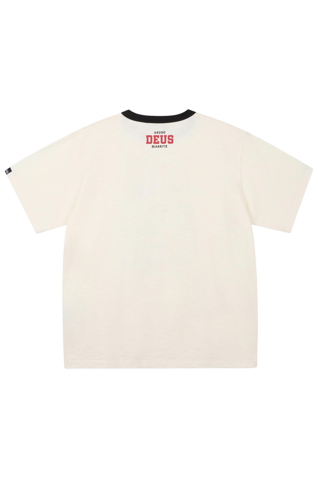 Ivoorkleurige heren Deus Ex Machina regular T-shirt van katoen met printopdruk, korte mouwen en ronde hals