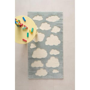 kindervloerkleed blauw/off white (150x80cm)