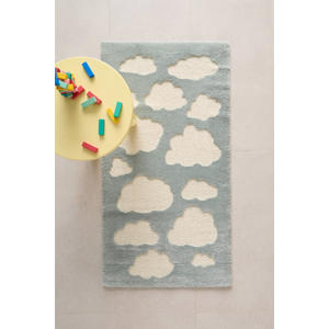 kindervloerkleed blauw/off white (150x80cm)
