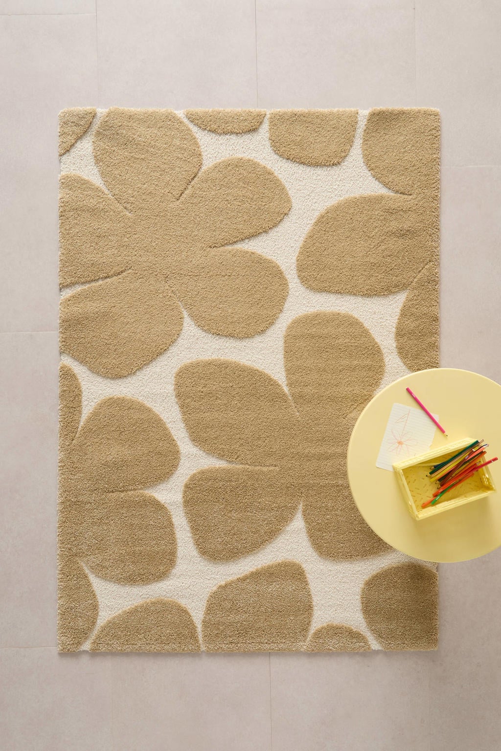 NOUS Kids kindervloerkleed beige/off white (170x120cm)