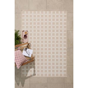 binnen- en buitenvloerkleed zand/off white (230x160 cm)