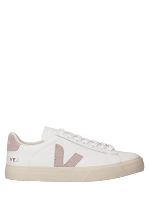 Campo leren sneakers wit/lichtroze