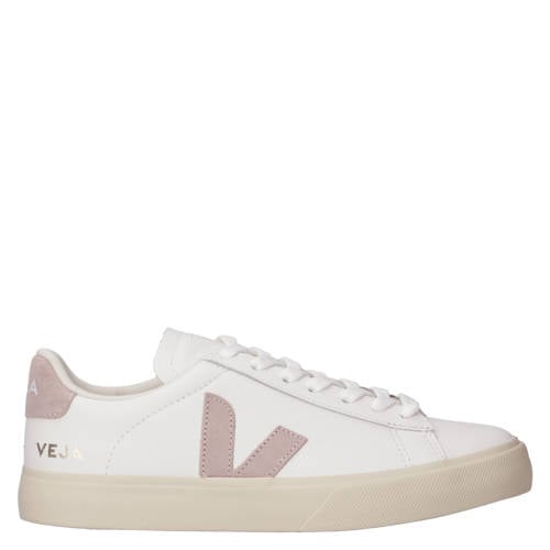 Veja Campo leren sneakers wit/lichtroze afbeelding