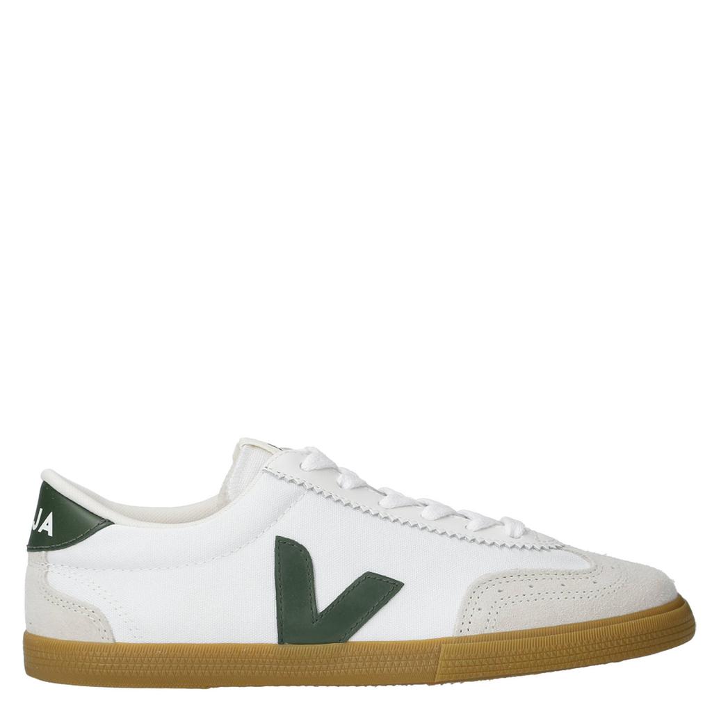 Witte dames Veja Volley canvas sneakers van textiel met veters