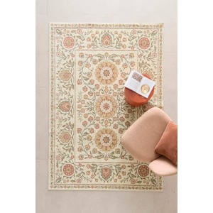 vloerkleed off white/rood (230x160 cm)