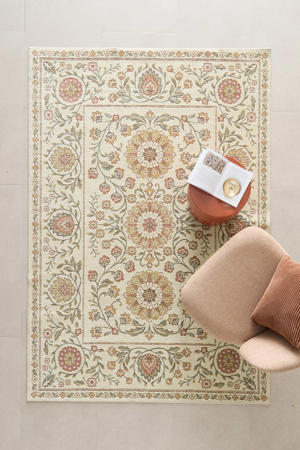 vloerkleed off white/rood (230x160 cm)