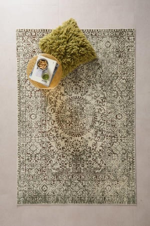 vloerkleed crème/groen (230x160 cm)