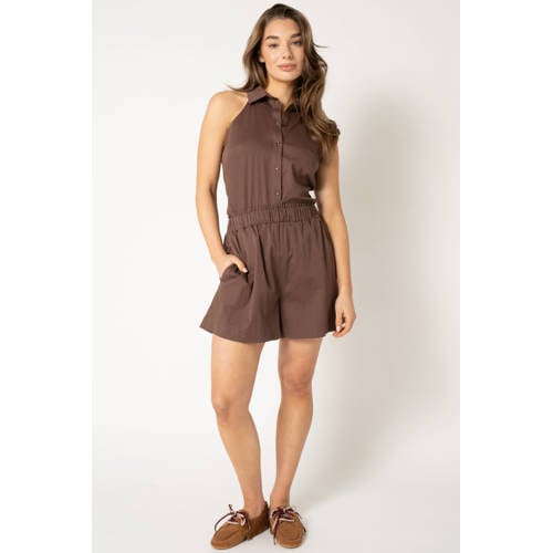 Est'seven high waist casual short bruin afbeelding