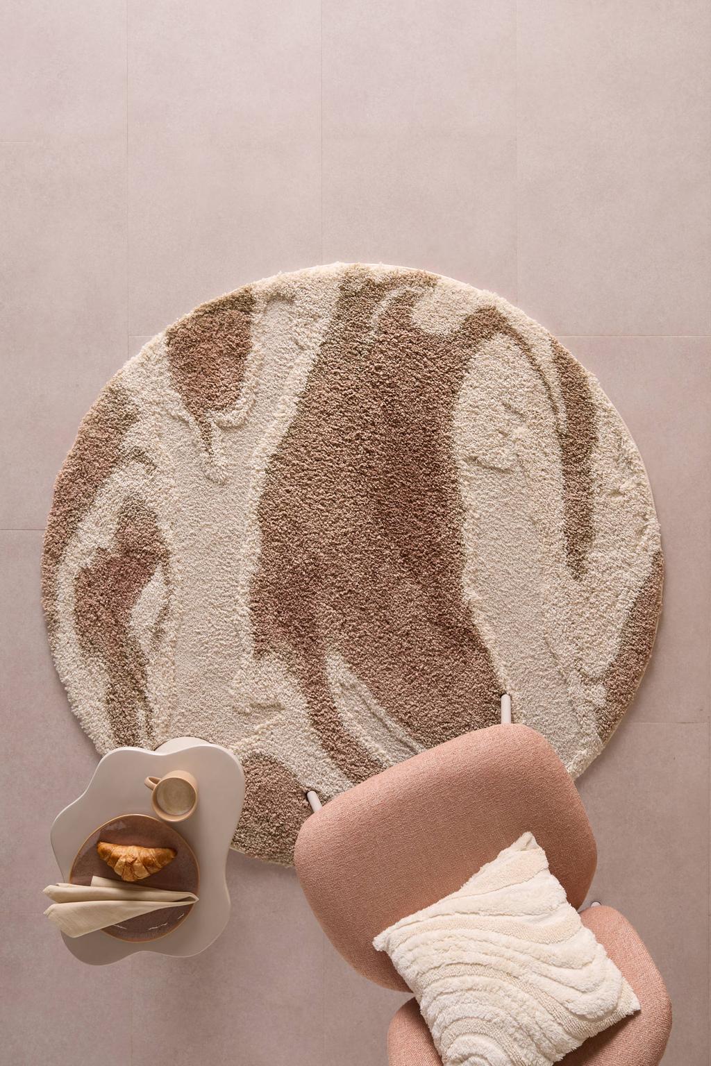 NOUS Living vloerkleed terra/roze (Ø160 cm)