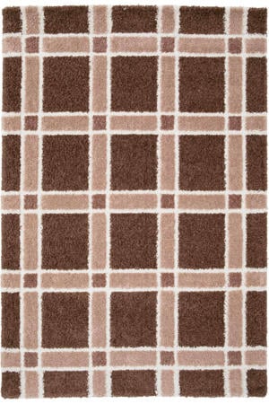 vloerkleed donkerbruin/oudroze (230x160 cm)