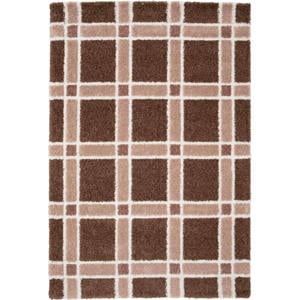 vloerkleed donkerbruin/oudroze (230x160 cm)