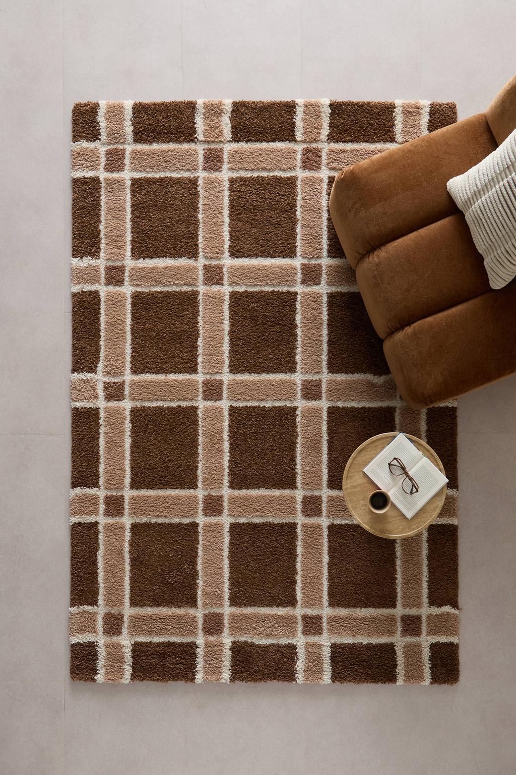 NOUS Living vloerkleed donkerbruin/oudroze (230x160 cm)