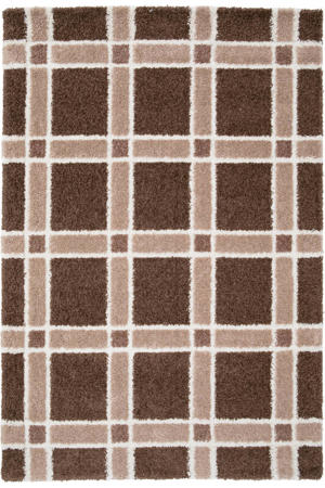 vloerkleed donkerbruin/oudroze (230x160 cm)