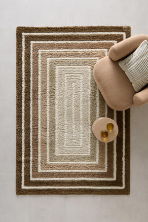 vloerkleed oudroze/donkerbruin (230x160 cm)