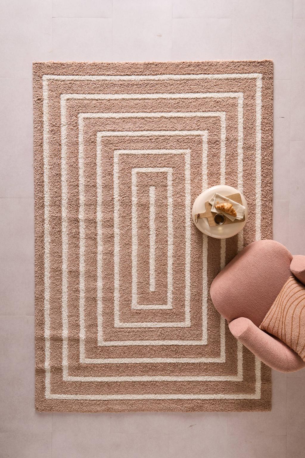 NOUS Living vloerkleed crème/oudroze (290x200 cm)
