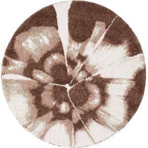 vloerkleed rond oudroze/donkerbruin (Ø160 cm)