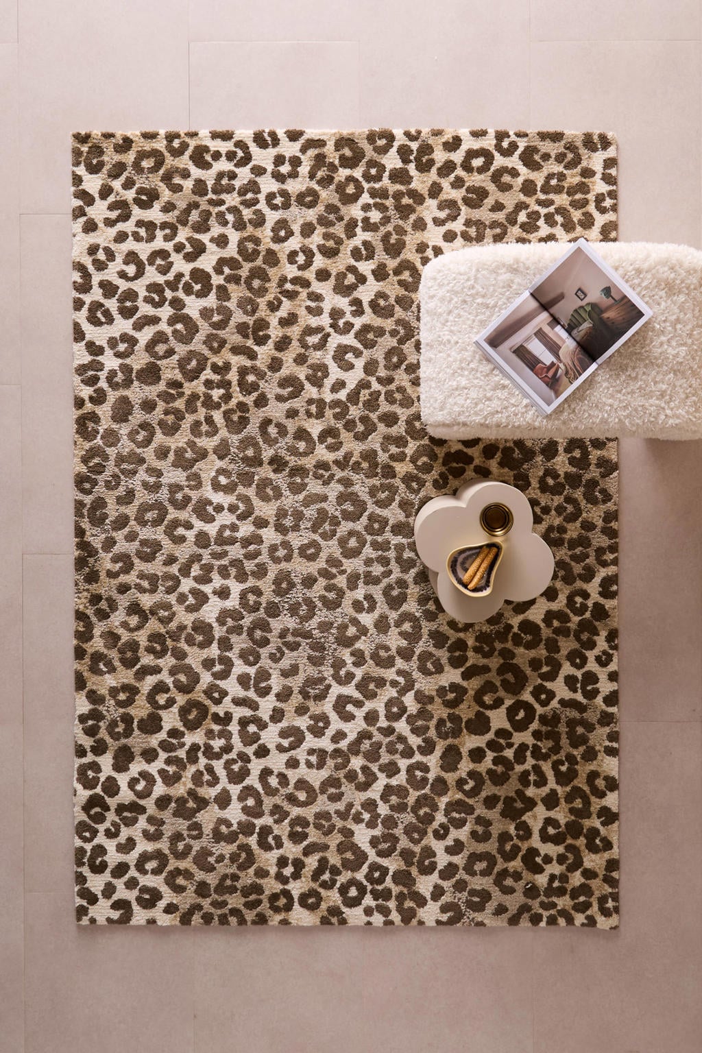NOUS Living vloerkleed panterprint bruin (230x160 cm)