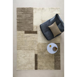 vloerkleed crème/donkerbruin (340x240 cm)