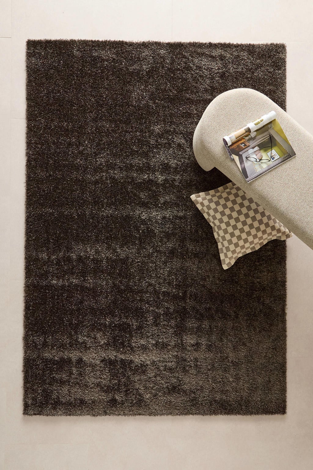 NOUS Living vloerkleed Tiemen donkerbruin (230x160 cm)