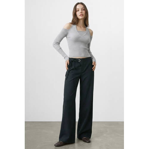 MANGO TEEN casual broek donkerblauw afbeelding