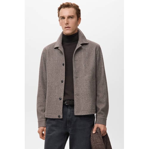 Mango Man overshirt lichtbruin afbeelding